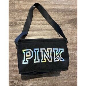 Victoria's Secret PINK Black Cooler Lunch Box Bag Foldable Tote